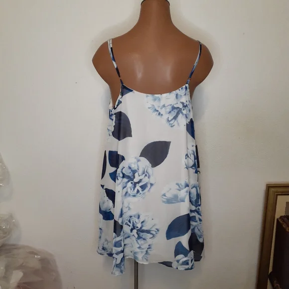 Show Me Your MuMu Blue Floral Circus Mini Babydoll Shift Dress Sz S NWOT - Picture 3 of 6